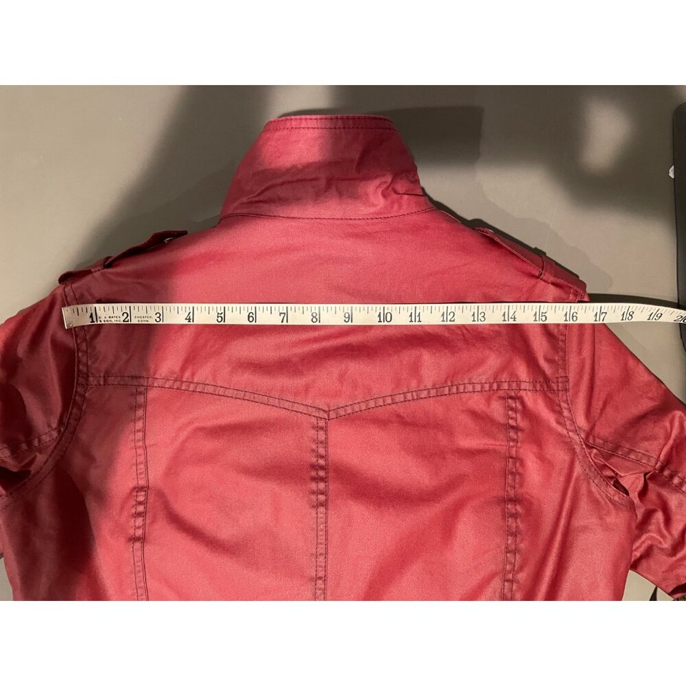 Women's Brick Red Waxed Cotton Barbour Jacket, Size 8 - Picture 9 of 12